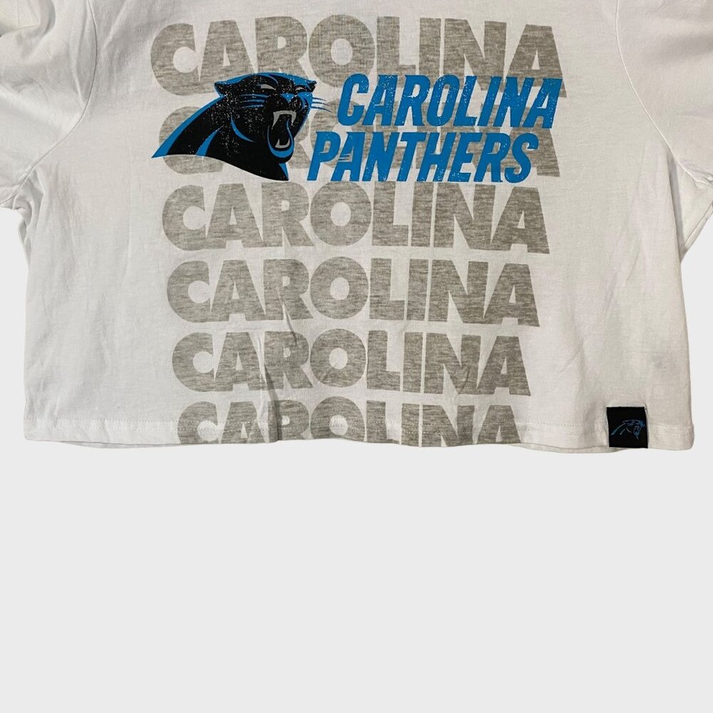 NFL Carolina Panthers Cropped Long-Sleeve Shirt Women's XL Football Crop Top New - Picture 7 of 15